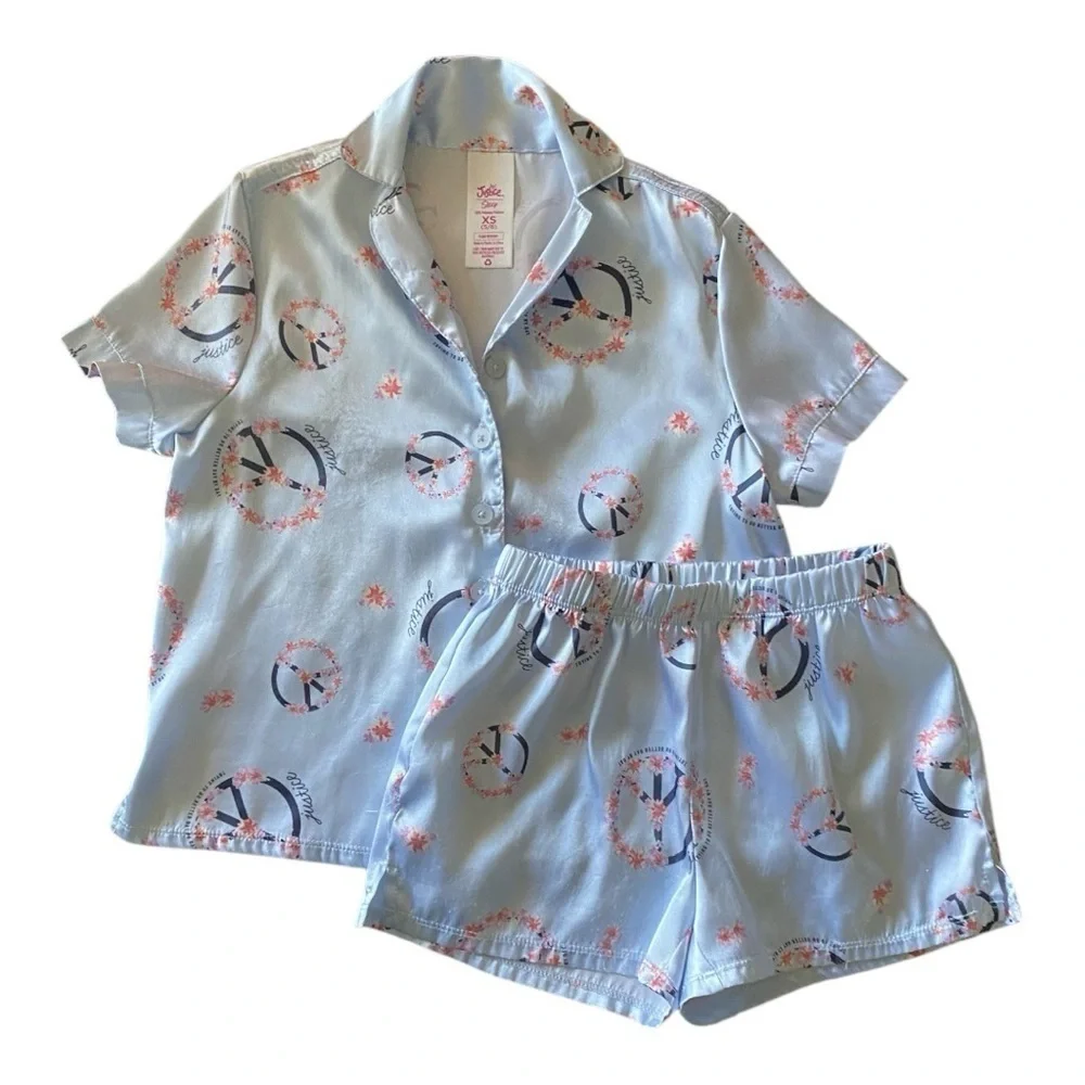 JUSTICE-GIRLS TWO PIECE PAJAMA SET-XS 5-6
